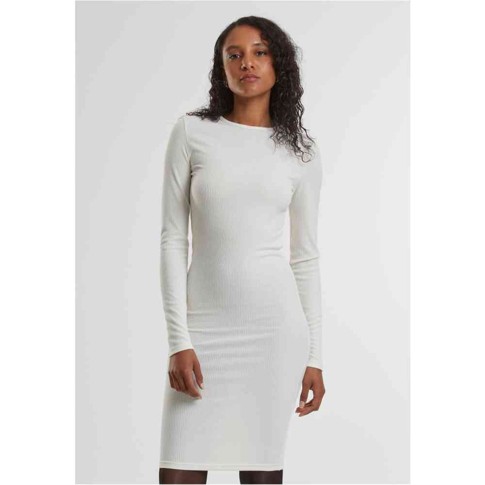 Urban Classics - Rib Bleistift kleid - Creme